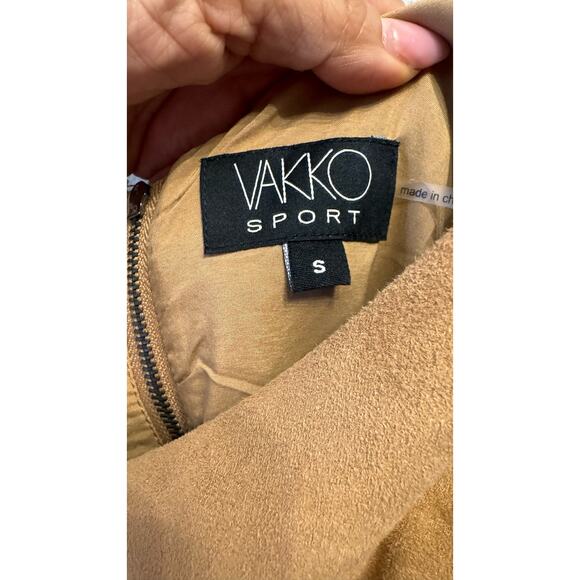 VAKKO Women's boho Faux Suede Fringe Sheath tan Dress size small - Picture 8 of 9